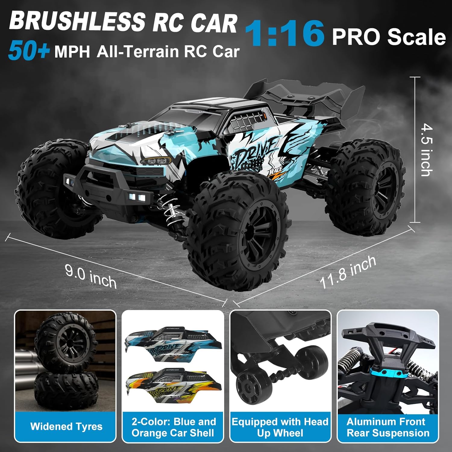 Brushless RC Monster Truck 1:1 - Rc Hobby Grade Monster Truck 评论和价格