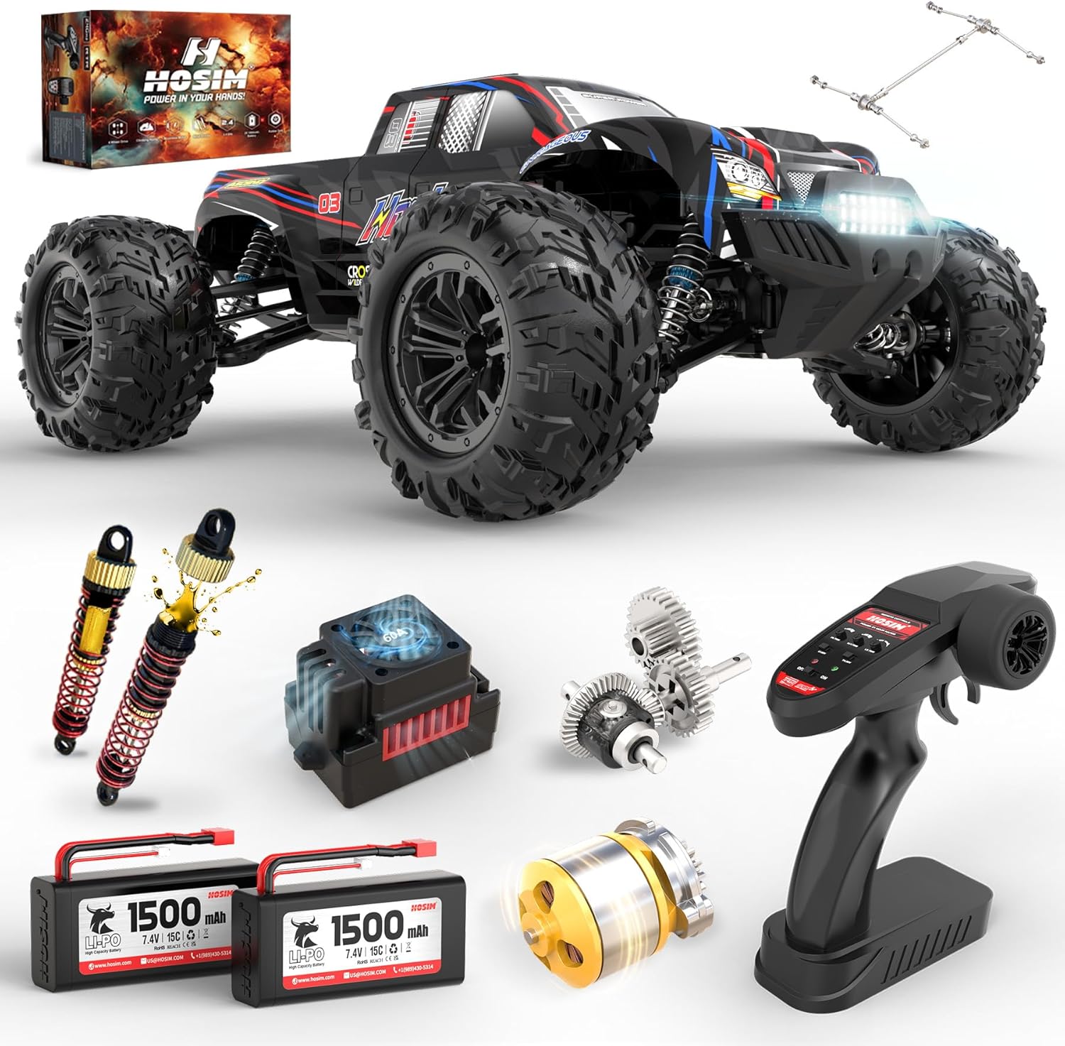 60+ KMH Brushless RC Monster T - Rc Hobby Grade Monster Truck 评论和价格